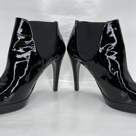 Stuart Weitzman Black Patent Ankle Boots - Picture 5 of 10